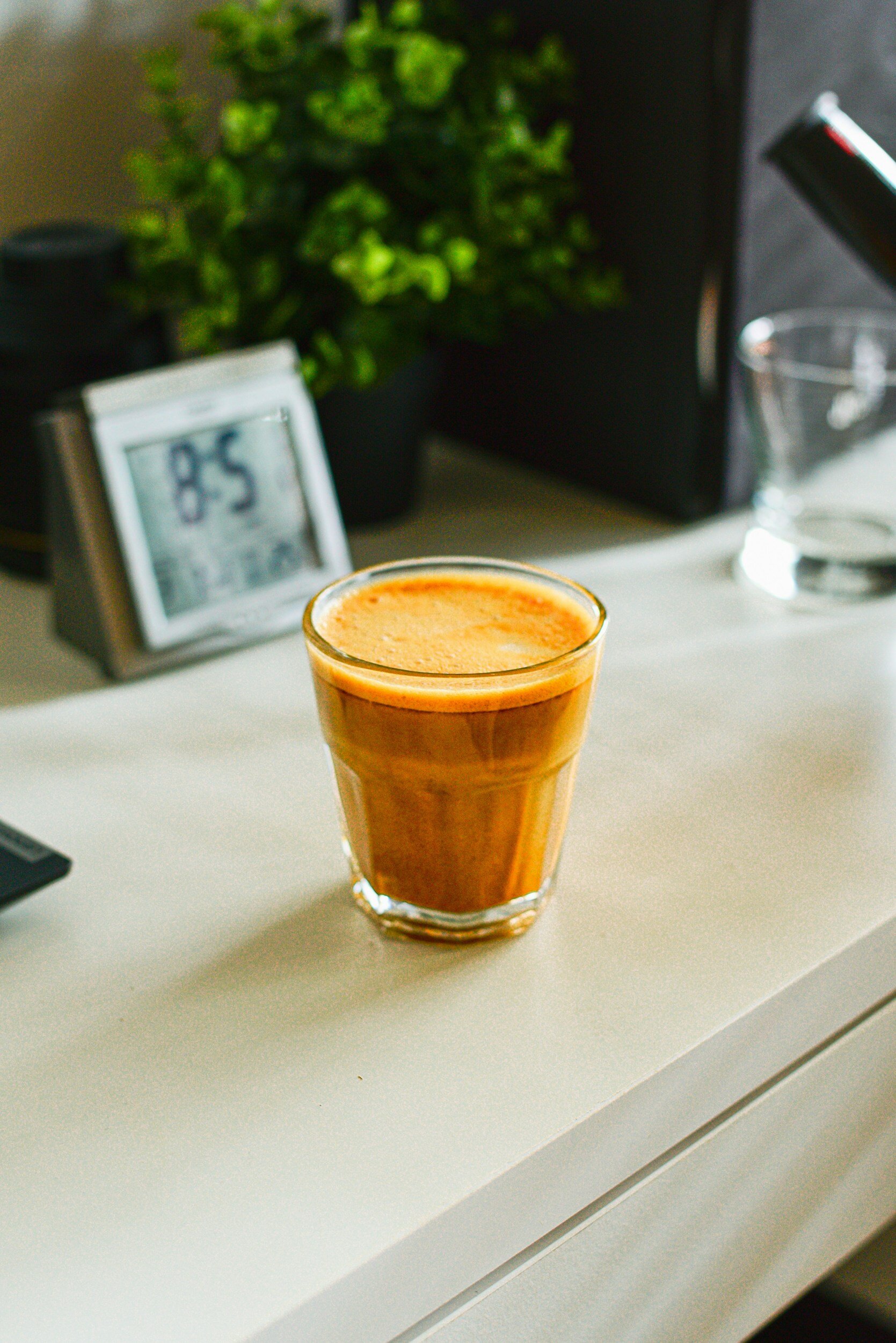 orange drink on a table