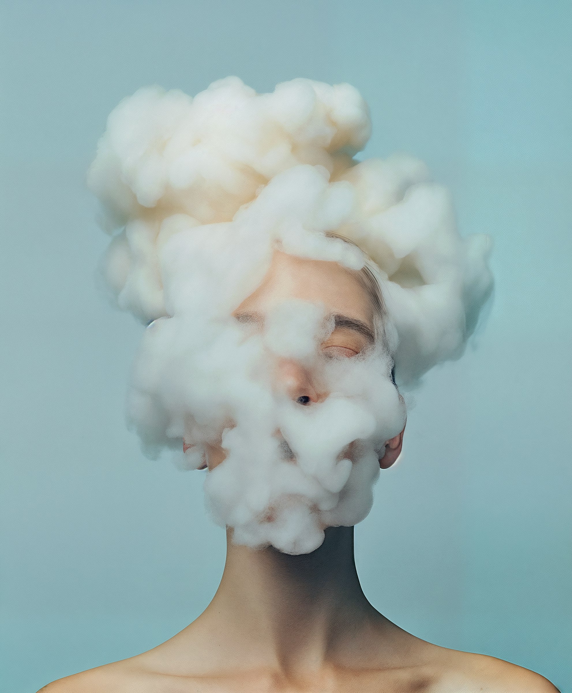 Surreal-Cloud-Enshrouded-Portrait of a woman