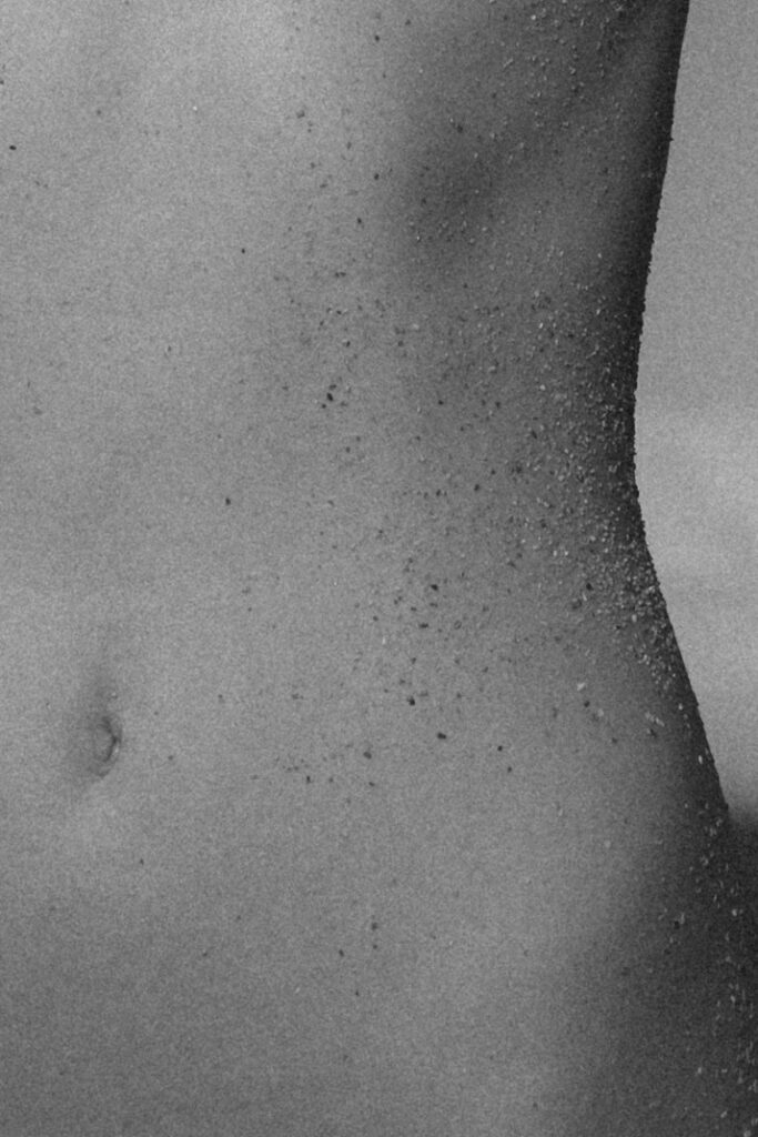 Close-up of wet skin with water droplets and texture - TVS